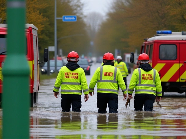 Storm Claudia Floods Monmouth, Wales, Closing Roads and Schools Amid Emergency Operations